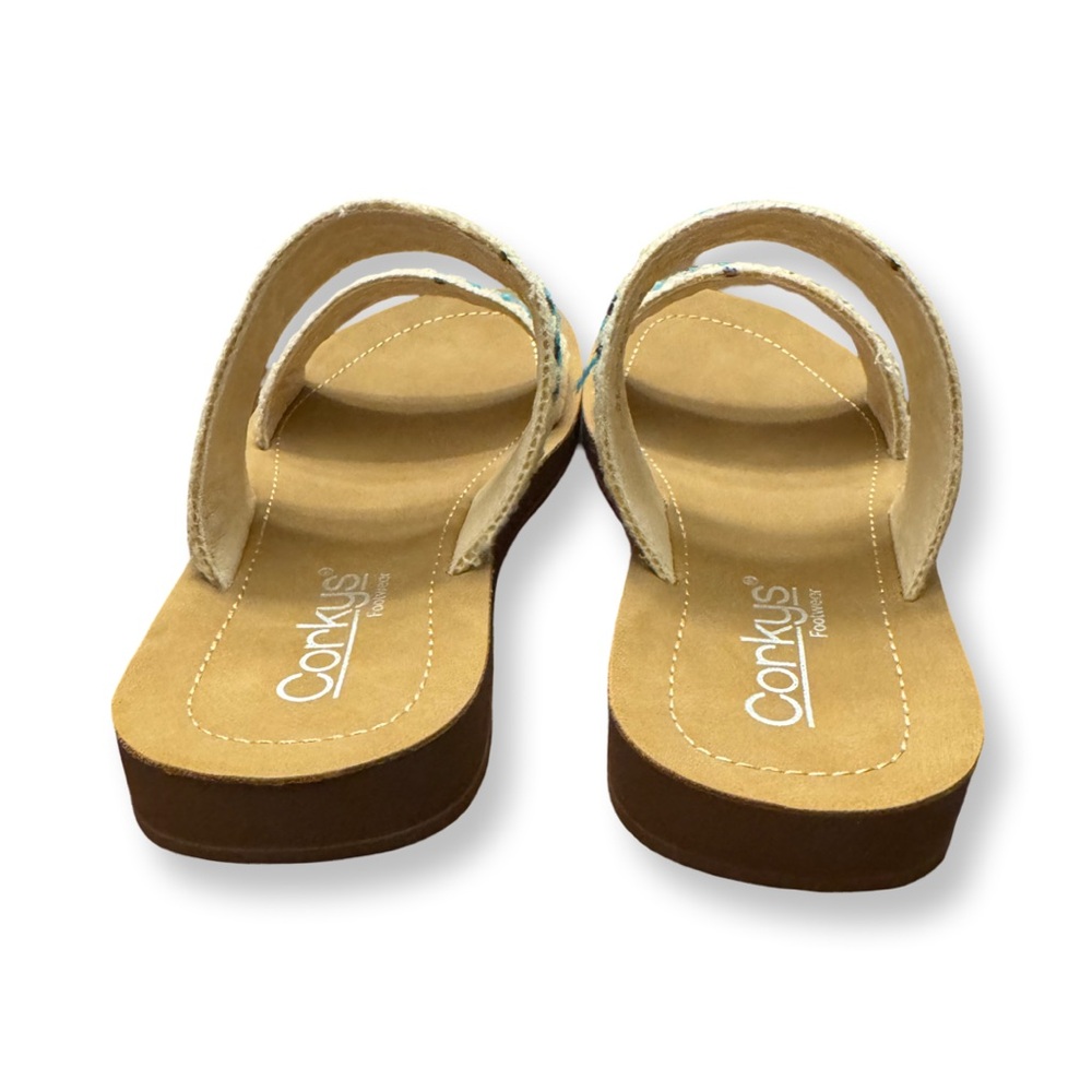New Corkys Toodles Light Blue Embroidered Sandals - Picture 3 of 4